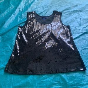 Black Sequined Tank Top